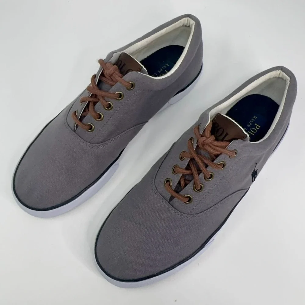 Polo Ralph Lauren Forestmont II Boat Shoe Sneaker Men's 9.5D Grey Blue Pony Prep